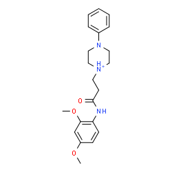 ChemSpider 2D Image | 1-{3-[(2,4-Dimethoxyphenyl)amino]-3-oxopropyl}-4-phenylpiperazin-1-ium | C21H28N3O3