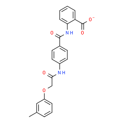 ChemSpider 2D Image | 2-[(4-{[(3-Methylphenoxy)acetyl]amino}benzoyl)amino]benzoate | C23H19N2O5