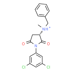 ChemSpider 2D Image | (3S)-N-Benzyl-1-(3,5-dichlorophenyl)-N-methyl-2,5-dioxo-3-pyrrolidinaminium | C18H17Cl2N2O2