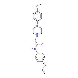 ChemSpider 2D Image | 1-{2-[(4-Ethoxyphenyl)amino]-2-oxoethyl}-4-(4-methoxyphenyl)piperazin-1-ium | C21H28N3O3