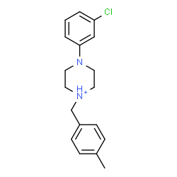ChemSpider 2D Image | 4-(3-Chlorophenyl)-1-(4-methylbenzyl)piperazin-1-ium | C18H22ClN2