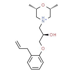 ChemSpider 2D Image | (2R,6S)-4-[(2R)-3-(2-Allylphenoxy)-2-hydroxypropyl]-2,6-dimethylmorpholin-4-ium | C18H28NO3