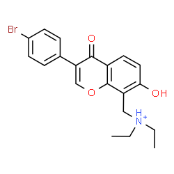 ChemSpider 2D Image | N-{[3-(4-Bromophenyl)-7-hydroxy-4-oxo-4H-chromen-8-yl]methyl}-N-ethylethanaminium | C20H21BrNO3