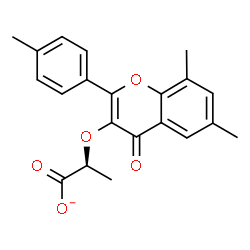 ChemSpider 2D Image | (2S)-2-{[6,8-Dimethyl-2-(4-methylphenyl)-4-oxo-4H-chromen-3-yl]oxy}propanoate | C21H19O5