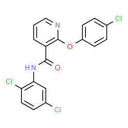 ChemSpider 2D Image | 2-(4-Chlorophenoxy)-N-(2,5-dichlorophenyl)nicotinamide | C18H11Cl3N2O2