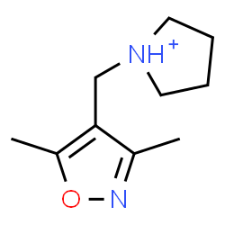 ChemSpider 2D Image | 1-[(3,5-Dimethyl-1,2-oxazol-4-yl)methyl]pyrrolidinium | C10H17N2O