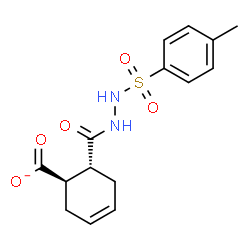 ChemSpider 2D Image | (1R,6R)-6-({2-[(4-Methylphenyl)sulfonyl]hydrazino}carbonyl)-3-cyclohexene-1-carboxylate | C15H17N2O5S