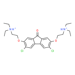 ChemSpider 2D Image | 2,2'-[(3,6-Dichloro-9-oxo-9H-fluorene-2,7-diyl)bis(oxy)]bis(N,N-diethylethanaminium) | C25H34Cl2N2O3