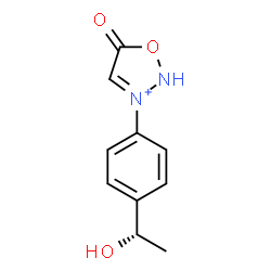 ChemSpider 2D Image | 3-{4-[(1S)-1-Hydroxyethyl]phenyl}-5-oxo-2,5-dihydro-1,2,3-oxadiazol-3-ium | C10H11N2O3