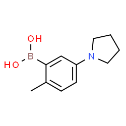 ChemSpider 2D Image | [2-Methyl-5-(1-pyrrolidinyl)phenyl]boronic acid | C11H16BNO2
