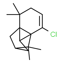 ChemSpider 2D Image | 2-Chloro-5,5,11,11-tetramethyltetracyclo[6.2.1.0~1,6~.0~6,10~]undec-2-ene | C15H21Cl