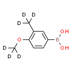 ChemSpider 2D Image | {3-(~2~H_3_)Methyl-4-[(~2~H_3_)methyloxy]phenyl}boronic acid | C8H5D6BO3