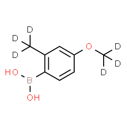 ChemSpider 2D Image | {2-(~2~H_3_)Methyl-4-[(~2~H_3_)methyloxy]phenyl}boronic acid | C8H5D6BO3