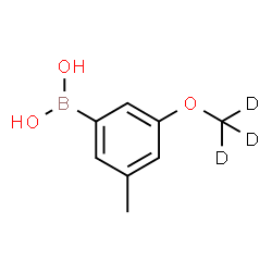ChemSpider 2D Image | {3-Methyl-5-[(~2~H_3_)methyloxy]phenyl}boronic acid | C8H8D3BO3