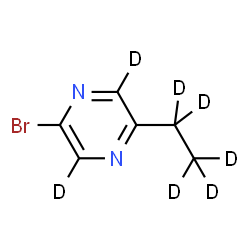 ChemSpider 2D Image | 2-Bromo-5-(~2~H_5_)ethyl(~2~H_2_)pyrazine | C6D7BrN2
