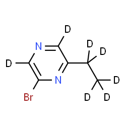 ChemSpider 2D Image | 2-Bromo-6-(~2~H_5_)ethyl(~2~H_2_)pyrazine | C6D7BrN2