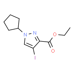 ChemSpider 2D Image | Ethyl 1-cyclopentyl-4-iodo-1H-pyrazole-3-carboxylate | C11H15IN2O2