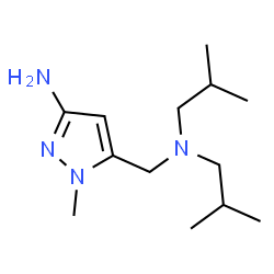 ChemSpider 2D Image | 5-[(Diisobutylamino)methyl]-1-methyl-1H-pyrazol-3-amine | C13H26N4
