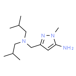 ChemSpider 2D Image | 3-[(Diisobutylamino)methyl]-1-methyl-1H-pyrazol-5-amine | C13H26N4