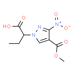 ChemSpider 2D Image | 2-[4-(Methoxycarbonyl)-3-nitro-1H-pyrazol-1-yl]butanoic acid | C9H11N3O6