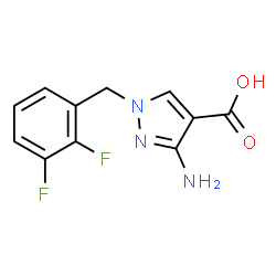 ChemSpider 2D Image | 3-Amino-1-(2,3-difluorobenzyl)-1H-pyrazole-4-carboxylic acid | C11H9F2N3O2
