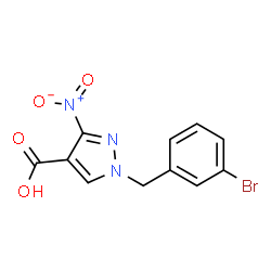 ChemSpider 2D Image | 1-(3-Bromobenzyl)-3-nitro-1H-pyrazole-4-carboxylic acid | C11H8BrN3O4