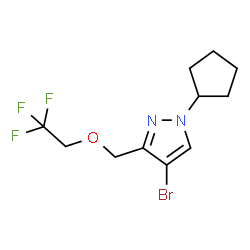 ChemSpider 2D Image | 4-Bromo-1-cyclopentyl-3-[(2,2,2-trifluoroethoxy)methyl]-1H-pyrazole | C11H14BrF3N2O