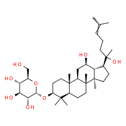ChemSpider 2D Image | (3beta,12beta,20R)-12,20-Dihydroxydammar-24-en-3-yl alpha-D-glucopyranoside | C36H62O8