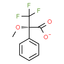 ChemSpider 2D Image | (2S)-3,3,3-Trifluoro-2-methoxy-2-phenylpropanoate | C10H8F3O3