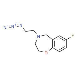 ChemSpider 2D Image | 4-(2-Azidoethyl)-7-fluoro-2,3,4,5-tetrahydro-1,4-benzoxazepine | C11H13FN4O