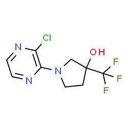 ChemSpider 2D Image | 1-(3-Chloro-2-pyrazinyl)-3-(trifluoromethyl)-3-pyrrolidinol | C9H9ClF3N3O