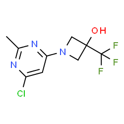 ChemSpider 2D Image | 1-(6-Chloro-2-methyl-4-pyrimidinyl)-3-(trifluoromethyl)-3-azetidinol | C9H9ClF3N3O