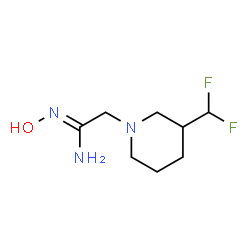 ChemSpider 2D Image | (1Z)-2-[3-(Difluoromethyl)-1-piperidinyl]-N'-hydroxyethanimidamide | C8H15F2N3O
