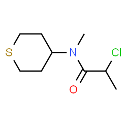 ChemSpider 2D Image | 2-Chloro-N-methyl-N-(tetrahydro-2H-thiopyran-4-yl)propanamide | C9H16ClNOS