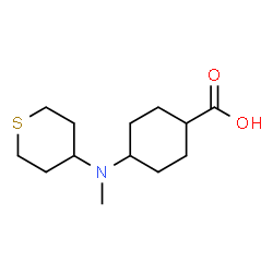 ChemSpider 2D Image | 4-[Methyl(tetrahydro-2H-thiopyran-4-yl)amino]cyclohexanecarboxylic acid | C13H23NO2S