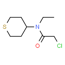 ChemSpider 2D Image | 2-Chloro-N-ethyl-N-(tetrahydro-2H-thiopyran-4-yl)acetamide | C9H16ClNOS