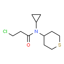 ChemSpider 2D Image | 3-Chloro-N-cyclopropyl-N-(tetrahydro-2H-thiopyran-4-yl)propanamide | C11H18ClNOS
