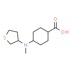 ChemSpider 2D Image | 4-[Methyl(tetrahydro-3-thiophenyl)amino]cyclohexanecarboxylic acid | C12H21NO2S