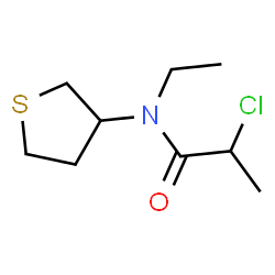 ChemSpider 2D Image | 2-Chloro-N-ethyl-N-(tetrahydro-3-thiophenyl)propanamide | C9H16ClNOS