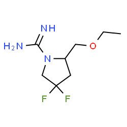 ChemSpider 2D Image | 2-(Ethoxymethyl)-4,4-difluoro-1-pyrrolidinecarboximidamide | C8H15F2N3O