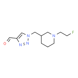 ChemSpider 2D Image | 1-{[1-(2-Fluoroethyl)-3-piperidinyl]methyl}-1H-1,2,3-triazole-4-carbaldehyde | C11H17FN4O