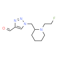 ChemSpider 2D Image | 1-{[1-(2-Fluoroethyl)-2-piperidinyl]methyl}-1H-1,2,3-triazole-4-carbaldehyde | C11H17FN4O