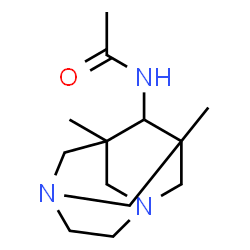 ChemSpider 2D Image | N-(1,8-Dimethyl-3,6-diazatricyclo[4.3.1.1~3,8~]undec-9-yl)acetamide | C13H23N3O