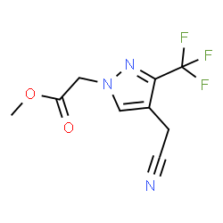 ChemSpider 2D Image | Methyl [4-(cyanomethyl)-3-(trifluoromethyl)-1H-pyrazol-1-yl]acetate | C9H8F3N3O2