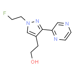 ChemSpider 2D Image | 2-[1-(2-Fluoroethyl)-3-(2-pyrazinyl)-1H-pyrazol-4-yl]ethanol | C11H13FN4O