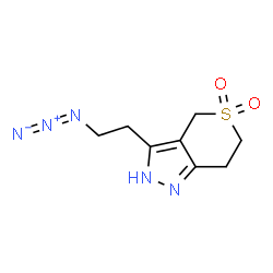 ChemSpider 2D Image | 3-(2-Azidoethyl)-2,4,6,7-tetrahydrothiopyrano[4,3-c]pyrazole 5,5-dioxide | C8H11N5O2S