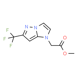 ChemSpider 2D Image | Methyl [6-(trifluoromethyl)-1H-imidazo[1,2-b]pyrazol-1-yl]acetate | C9H8F3N3O2