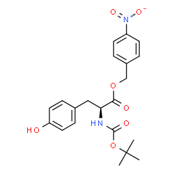 ChemSpider 2D Image | 4-Nitrobenzyl N-{[(2-methyl-2-propanyl)oxy]carbonyl}-L-tyrosinate | C21H24N2O7