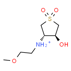 ChemSpider 2D Image | (3S,4S)-4-Hydroxy-N-(2-methoxyethyl)tetrahydro-3-thiophenaminium 1,1-dioxide | C7H16NO4S