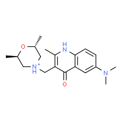 ChemSpider 2D Image | (2R,6R)-4-{[6-(Dimethylamino)-2-methyl-4-oxo-1,4-dihydro-3-quinolinyl]methyl}-2,6-dimethylmorpholin-4-ium | C19H28N3O2